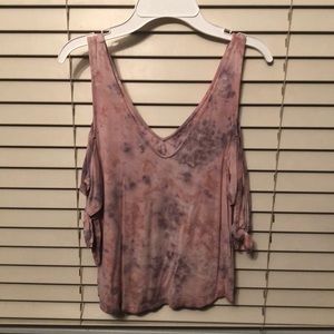 Tie Dye off the shoulder long sleeve